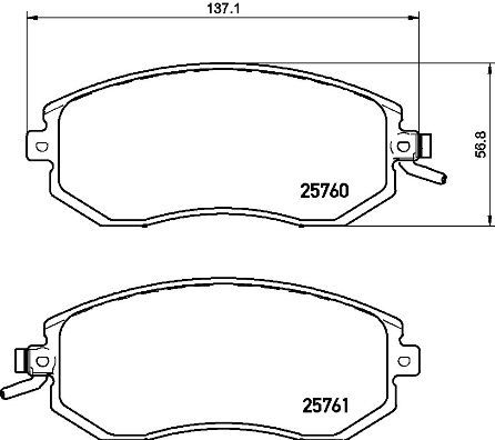 Колодки передние SUBARU Forester IV 2013->/XV 2012-> BREMBO P78021