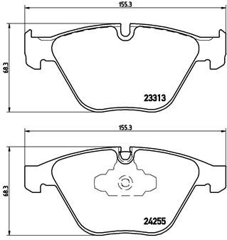 Колодки тормозные передние BREMBO P06055