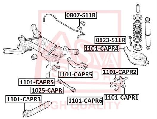 Втулка заднего стабилизатора SUBARU IMPREZA G10 1992-2002 ASVA 0807-S11R