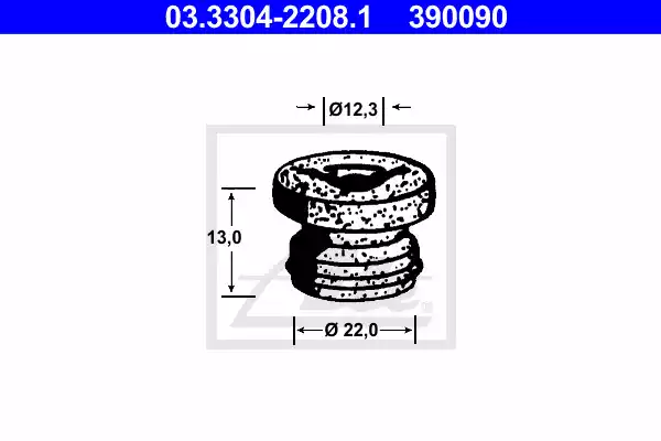 Кольцо уплотнительное тормозной системы BMW/MB/GM/OPEL/VAG/12,3x22x13mm ATE 03.3304-2208.1