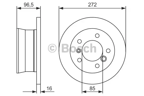 Диск тормозной задний MB W461/W463/2/3T-Sprinter/VW LT 28-35 II /D=272mm BOSCH 0 986 478 433