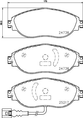 Колодки передние VAG A3/Octavia III/Superb III/VW Passat B9 2016-> BREMBO P85144