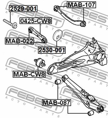 Болт с эксцентриком CITROEN C-CROSSER 2007-2012 FEBEST 2529-001