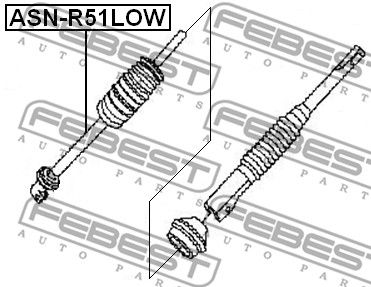 Вал карданный рулевой нижний NISSAN PATHFINDER R51M 2005.01-2014.11 FEBEST ASN-R51LOW