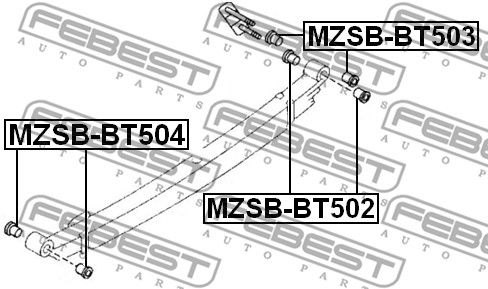 Втулка задней рессоры задняя Ford Everest Ep 2009- FEBEST MZSB-BT502