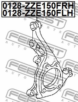 Кулак поворотный L TOYOTA AURIS/HYBRID 2007.02-2013.05 FEBEST 0128-ZZE150FLH