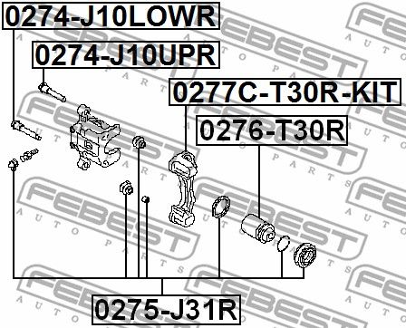 Направляющая (нижняя) тормозного суппорта INFINITI FX35/FX50 08-> FEBEST 0274-J10LOWR