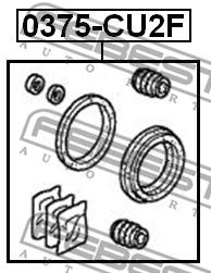 Ремкомплект суппорта тормозного переднего HONDA ACCORD CU# 2008-2012 FEBEST 0375-CU2F