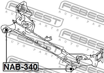 Сайлентблок задней балки NISSAN JUKE F15 2010.06- [JP] FEBEST NAB-340