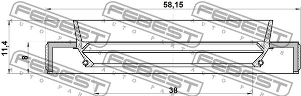 Сальник привода 40x585x8x11.4 HONDA ACCORD CF3/CF4/CF5/CL1/CL3 1998-2002 FEBEST 95HBY-40580811R