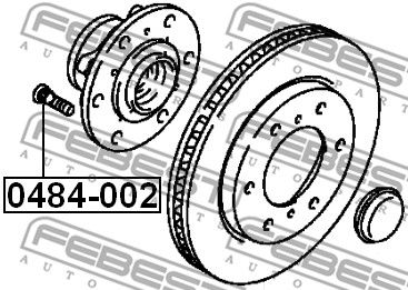 Шпилька колесная MITSUBISHI L200/Pajero II FEBEST 0484-002