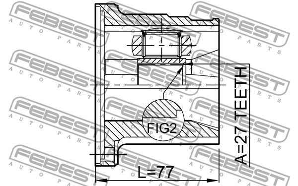 Шрус внутренний L 27x98 NISSAN WINGROAD/AD Y11 1999.05-2008.10 FEBEST 0211-FX35LH