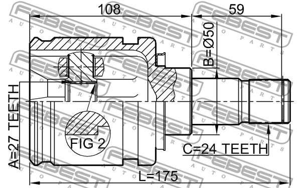 ШРУС внутренний L TOYOTA CAMRY 2001.09-2006.01 FEBEST 0111-ACV30LH