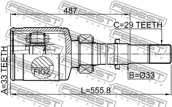 ШРУС внутренний R (компл) NISSAN X-Trail (T31) 07-> FEBEST 0211-T31MTRH