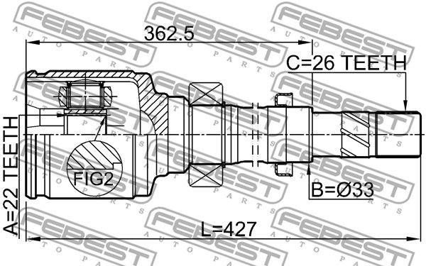 ШРУС внутренний R (компл) RENAULT Kangoo II FEBEST 2411-KANGIIRH