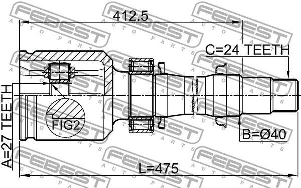 Шрус внутренний R 27x40x24 TOYOTA RAV4 2005.11-2012.12 FEBEST 0111-ACA38RH