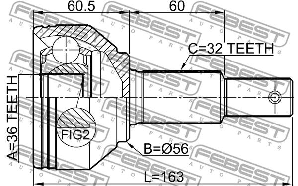 ШРУС наружный L=R (компл) NISSAN Pathfinder IV/INFINITI QX60 FEBEST 0210-R52VQ35