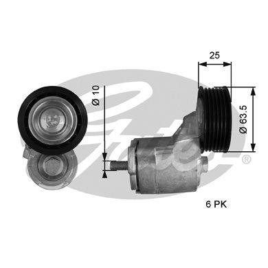 Ролик-натяжитель приводного ремня CHERY B11/Fora/Tiggo mot.1,6/1,8/2,0L GATES T38414