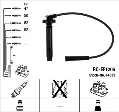 Провода высоковольтные RC-EF1206 UNIVERSAL NGK 44333