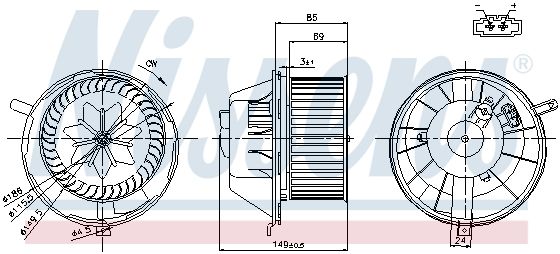 Вентилятор отопителя салона VAG A3/Octavia/Golf V/Caddy III/Passat B6/CC NISSENS 87034