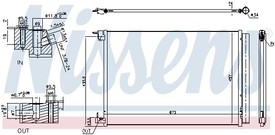 Радиатор кондиционера MB W205/W213/GLC(X253) NISSENS 940519