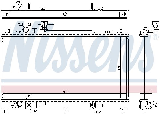 Радиатор основной MAZDA 6 02-08 mot.1,8/2,0L NISSENS 68550