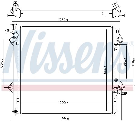 Радиатор основной TOYOTA LC Prado (J120) 02-09 mot.3,0TD NISSENS 64661