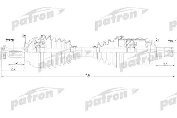 Полуось лев BMW: E46 2.5xi-3.0xd 00-05 PATRON PDS4620