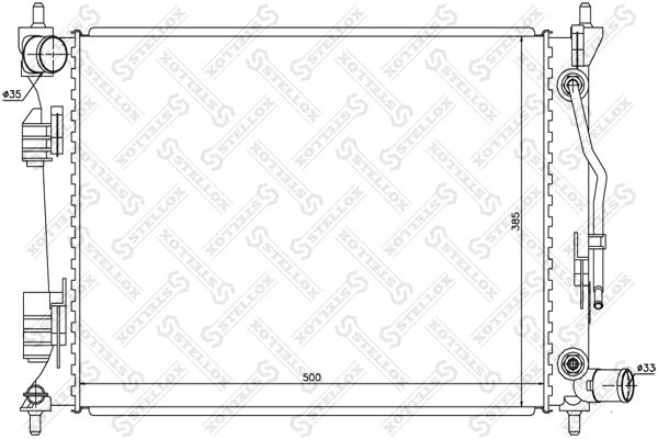 Радиатор сист.охлаж. акпп 500x385x23 Hyundai Solaris 1.4i-1.6i, Kia Rio 1.2i-1.6 11> STELLOX 1026518_SX