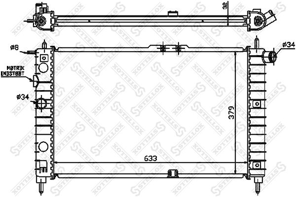 Радиатор системы охлаждения без ac Daewoo Nexia 1.5i 94-98 STELLOX 1025015_SX