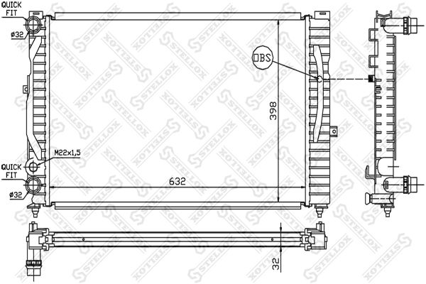 10-25021-SX_радиатор системы охлаждения!\ VW Passat 1.6-1.9TDi 95>