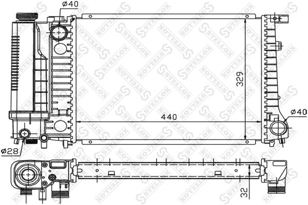 10-25054-SX_радиатор системы охлаждения! без AC\ BMW E30/E34 1.8i-2.5i 88-97