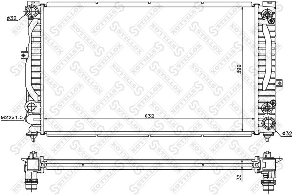 10-25139-SX_радиатор системы охлаждения!\ Audi A4/A6, VW Passat 97>