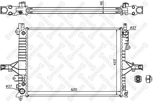 10-25165-SX_радиатор системы охлаждения! АКПП\ Volvo S60/V70/S80 2.4/2.8/2.5TDi 99-03