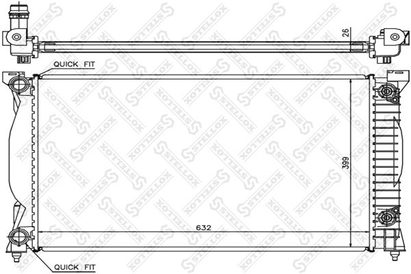 10-25178-SX_радиатор системы охлаждения! АКПП\ Audi A4 1.6/1.8/2.0 00-04