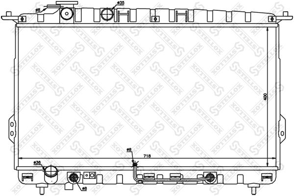 10-25187-SX_радиатор системы охлаждения! АКПП\ Hyundai Sonata III/IV 2.0/2.4/2.5 98>