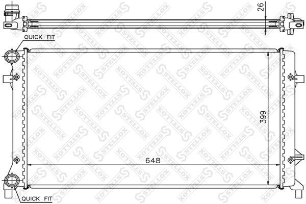 10-25204-SX_радиатор системы охлаждения!\ Audi A3, Skoda Octavia, VW Golf V/Jetta/Touran 1.4-2.0 03>