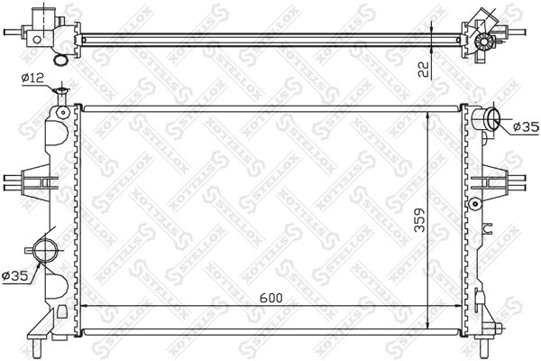 10-25266-SX_радиатор системы охлаждения!\ Opel Astra 1.4/1.6/1.8i 98>