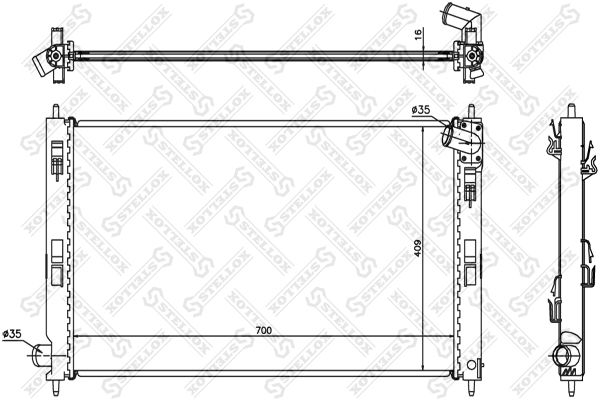 10-25349-SX_радиатор системы охлаждения!\ Mitsubishi Lancer 1.5-2.0i 16V/2.0DiD 07>