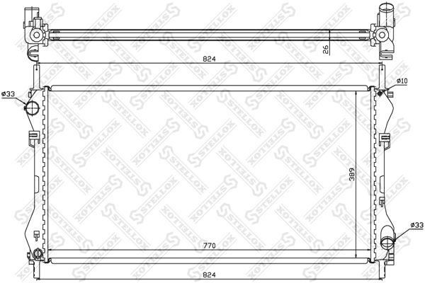 10-25375-SX_радиатор системы охлаждения!\ Ford Transit 2.0D/TDi 00>