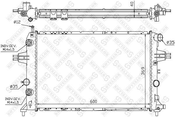 10-25387-SX_радиатор системы охлаждения!\ Opel Astra/Zafira 2.0/2.2DTi 00>