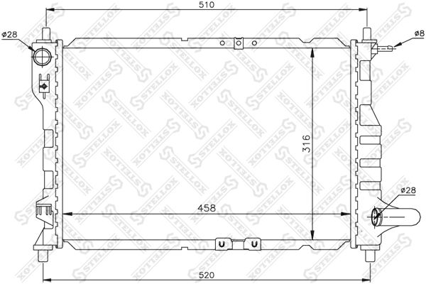 10-25435-SX_радиатор системы охлаждения!\ Chevrolet Matiz 0.8i 6V/1.0i 8V 05>