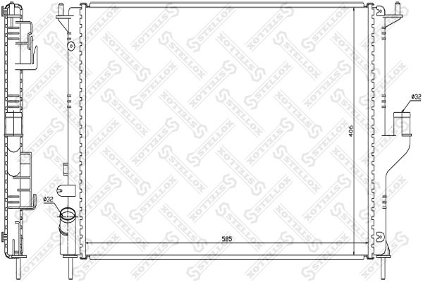 10-25450-SX_радиатор системы охлаждения! паяный \ Renault Logan 1.6/1.5D 08>