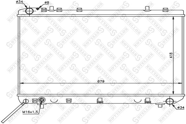 10-25689-SX_радиатор системы охлаждения!\ Ssang Yong Korando/Musso 2.0-2.3i/2.9D 97>