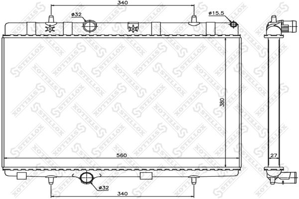 10-26119-SX_радиатор системы охлаждения!\ Citroen C2/C3 1.4/1.6 04>