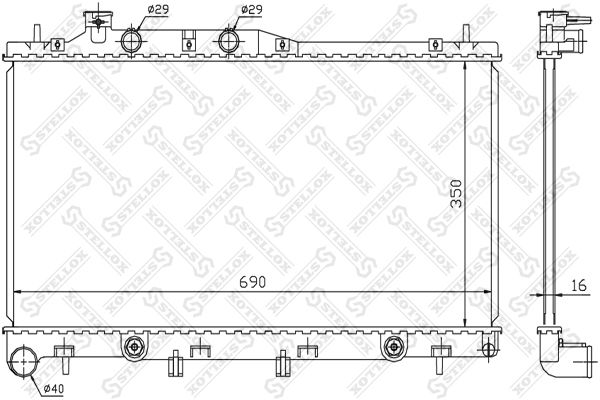 10-26245-SX_радиатор системы охлаждения! АКПП\ Subaru Legacy IV/Outback 3.0i 24V 03-09