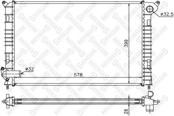 10-26785-SX_радиатор системы охлаждения!\ Mini Cooper/One 1.4/1.6i 01>