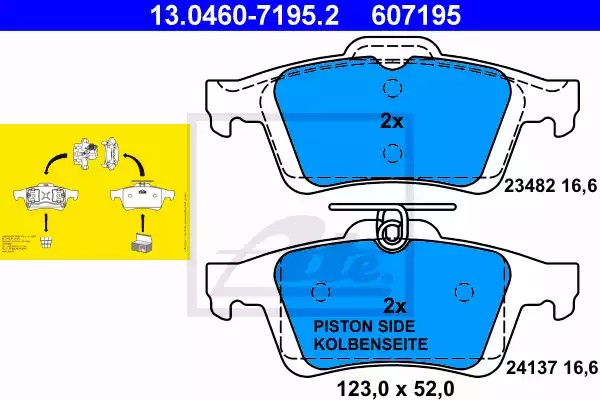 13.0460-7195.2_колодки дисковые з. !\ Saab 9-3, Opel Vectra, Ford Focus 1.4-3.2 98>