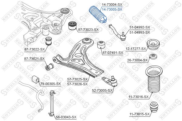 14-73005-SX_пыльник рейки рулевой! с г/у\ Daewoo Kalos 02>