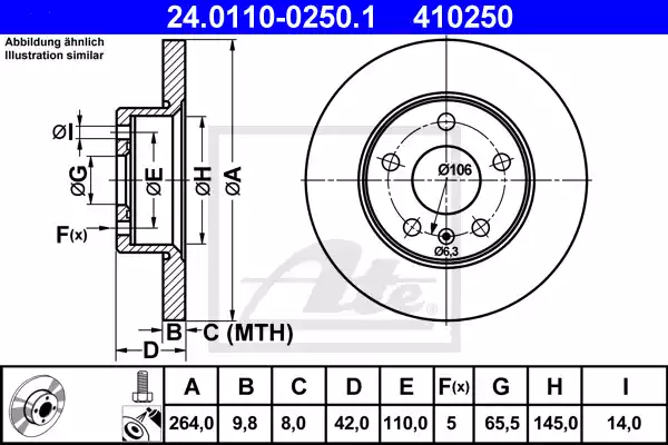 24.0110-0250.1_диск тормозной задний!\ Opel Astra 1.6-2.2D 97>